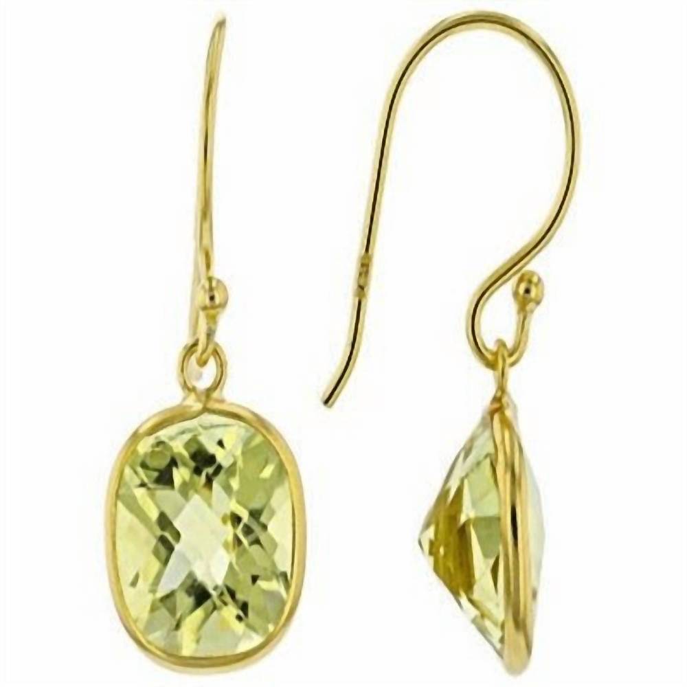 NEW JEWELIT women's lemon quartz earrings in yellow gemstone composition natural